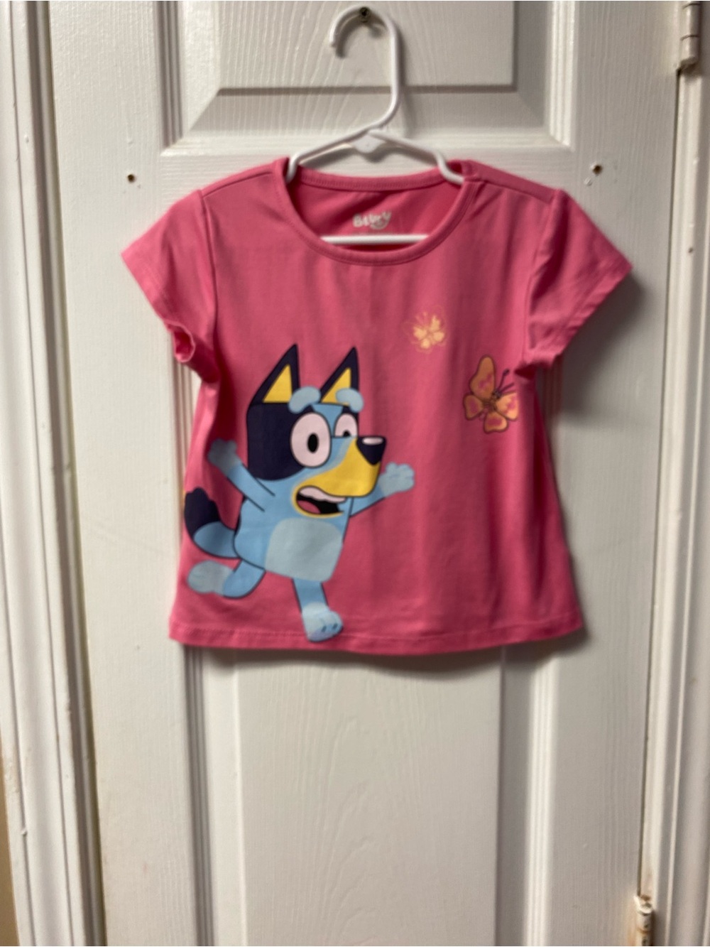 Girls' Pink Cartoon Bluey Short Sleeve Tee - Has A SPOT